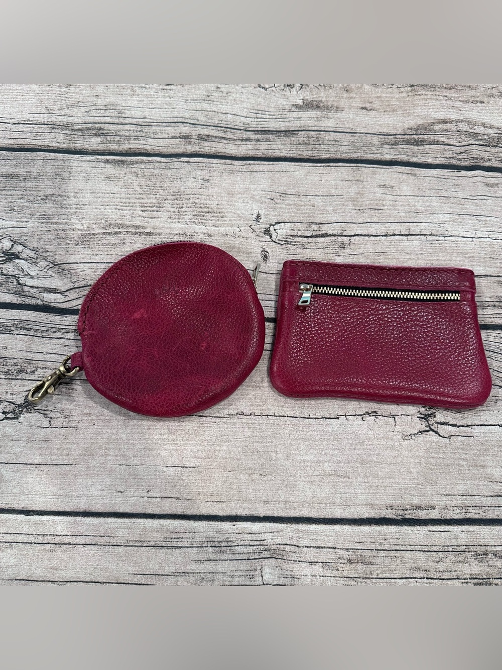Portland Leather Goods Gordita and Double Zip Pouch Both in Orchid